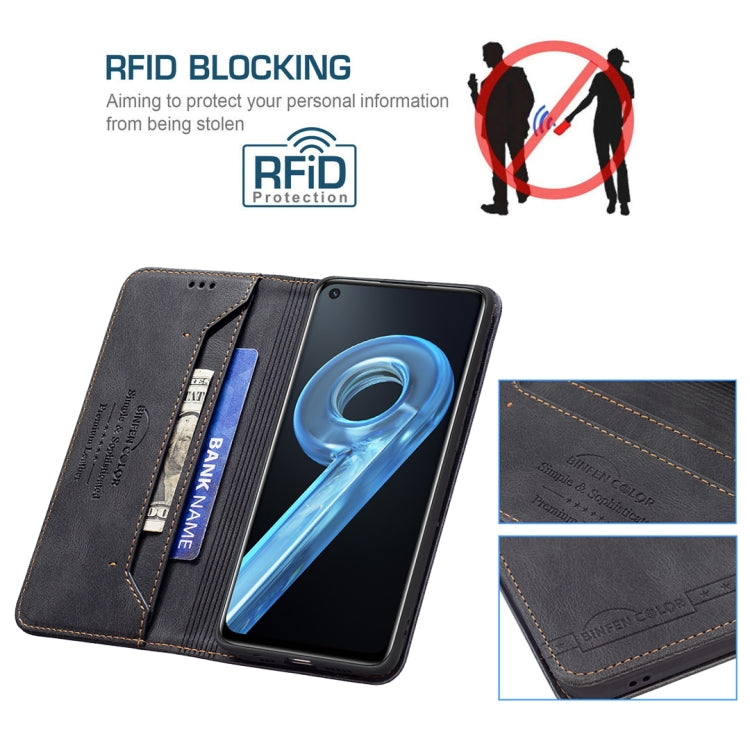 For OPPO A36 4G / A96 4G / A76 4G / K10 4G / Realme 9i Magnetic RFID Blocking Anti-Theft Leather Phone Case