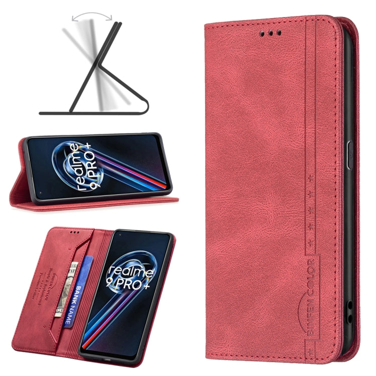 For OPPO Realme 9 Pro+ Magnetic RFID Blocking Anti-Theft Leather Phone Case