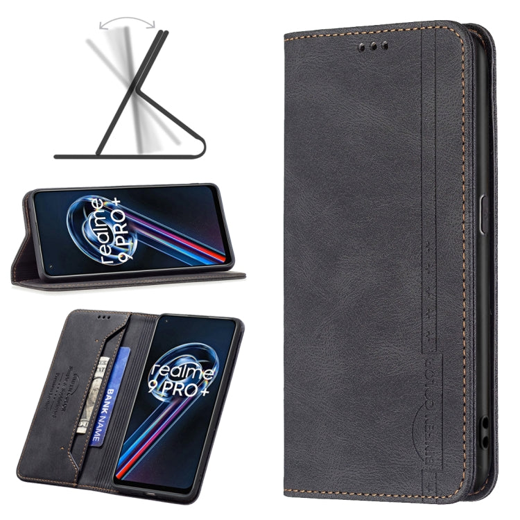 For OPPO Realme 9 Pro+ Magnetic RFID Blocking Anti-Theft Leather Phone Case