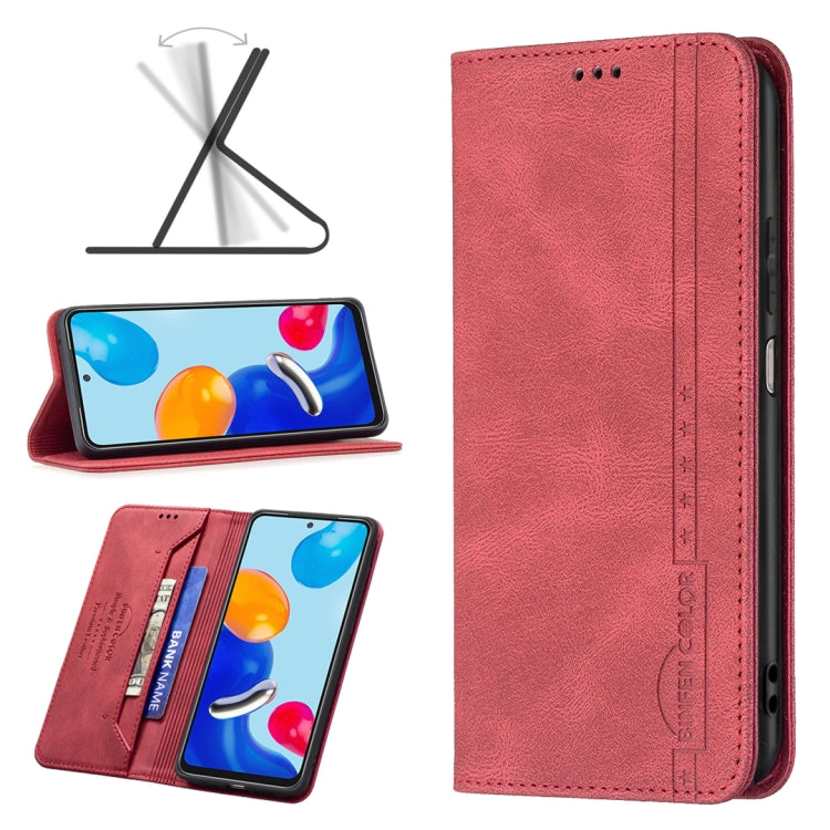 For Xiaomi Redmi Note 11 International Version Magnetic RFID Blocking Anti-Theft Leather Phone Case