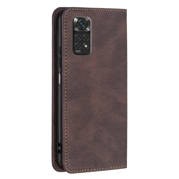 For Xiaomi Redmi Note 11 International Version Magnetic RFID Blocking Anti-Theft Leather Phone Case
