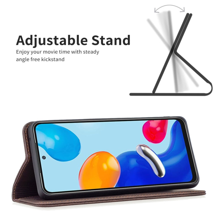 For Xiaomi Redmi Note 11 International Version Magnetic RFID Blocking Anti-Theft Leather Phone Case