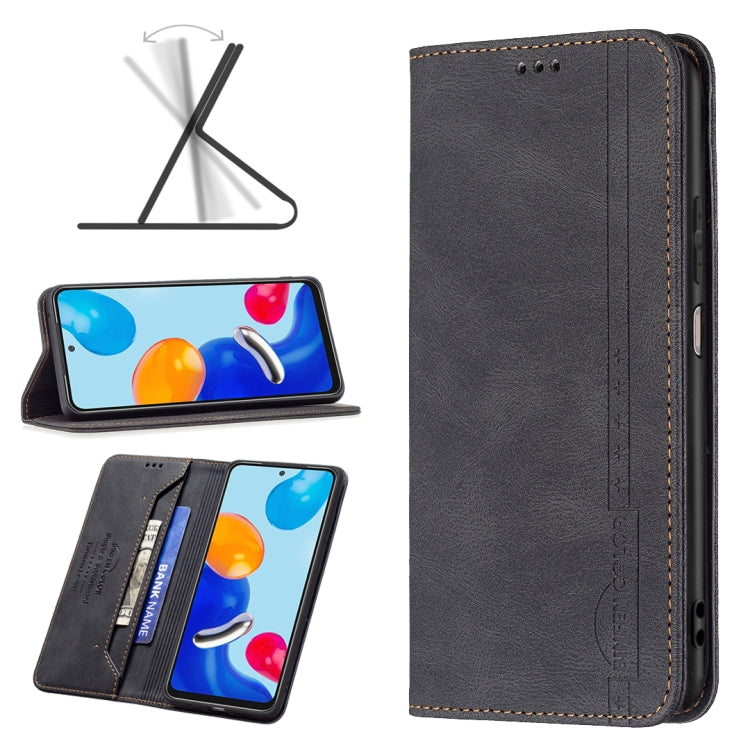 For Xiaomi Redmi Note 11 International Version Magnetic RFID Blocking Anti-Theft Leather Phone Case