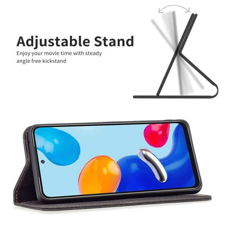 For Xiaomi Redmi Note 11 International Version Magnetic RFID Blocking Anti-Theft Leather Phone Case