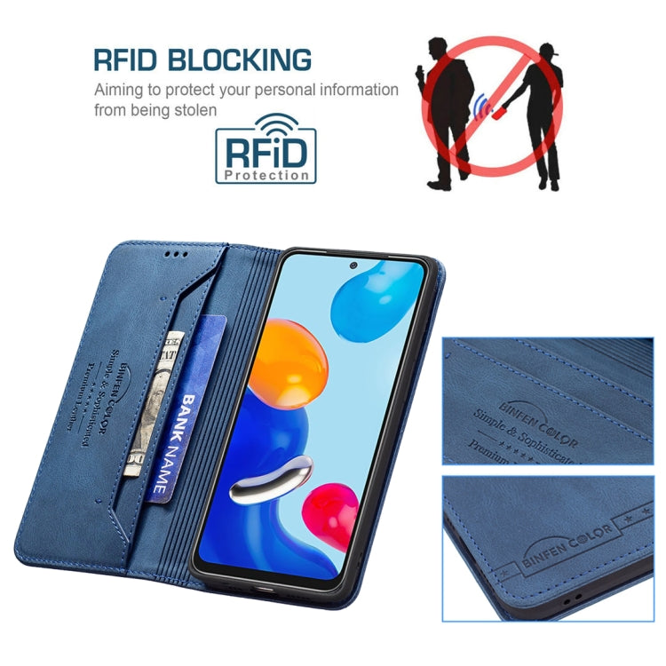 For Xiaomi Redmi Note 11 International Version Magnetic RFID Blocking Anti-Theft Leather Phone Case