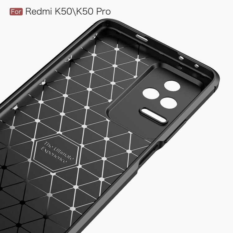 For Xiaomi Redmi K50 Pro Brushed Texture Carbon Fiber TPU Phone Case
