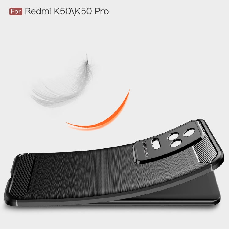 For Xiaomi Redmi K50 Pro Brushed Texture Carbon Fiber TPU Phone Case