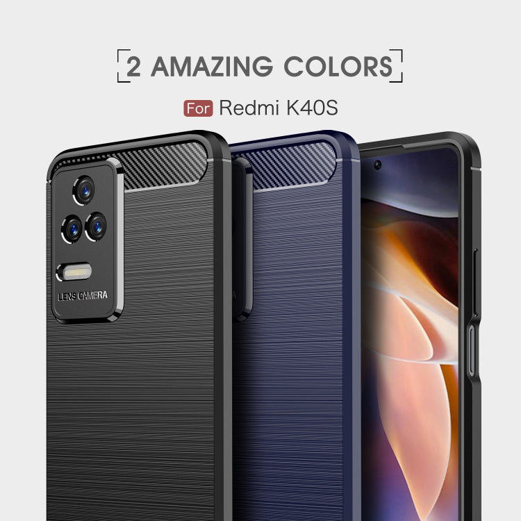 For Xiaomi Redmi K40S Brushed Texture Carbon Fiber TPU Phone Case