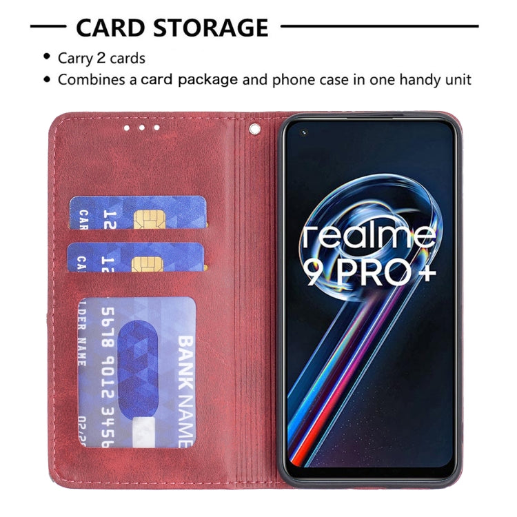 For OPPO Realme 9 Pro+ Prismatic Invisible Magnetic Leather Phone Case