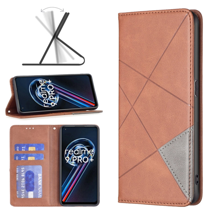 For OPPO Realme 9 Pro+ Prismatic Invisible Magnetic Leather Phone Case