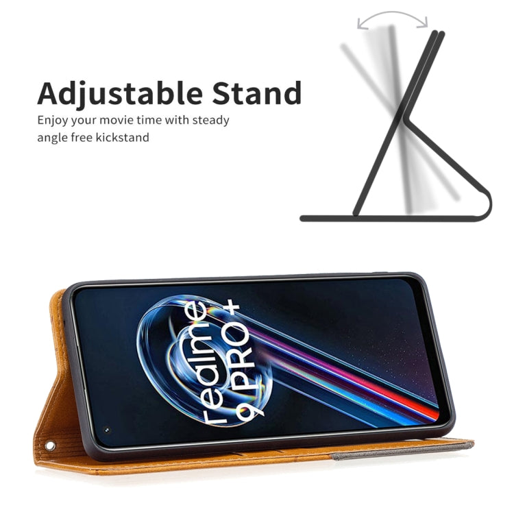 For OPPO Realme 9 Pro+ Prismatic Invisible Magnetic Leather Phone Case