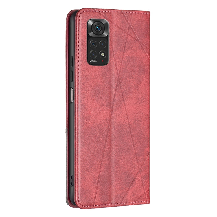 For Xiaomi Redmi Note 11 International Version Prismatic Invisible Magnetic Leather Phone Case