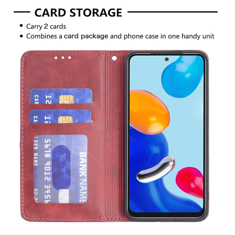 For Xiaomi Redmi Note 11 International Version Prismatic Invisible Magnetic Leather Phone Case