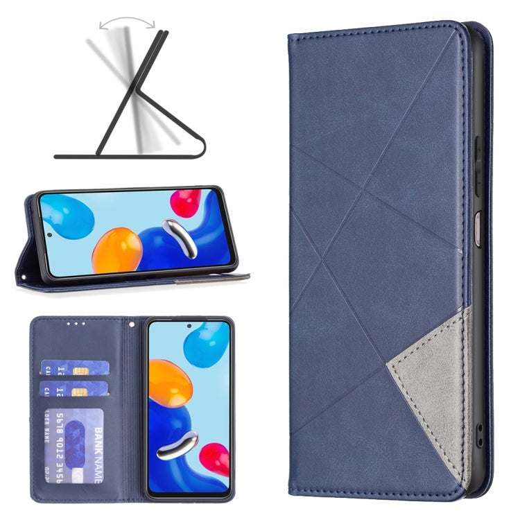 For Xiaomi Redmi Note 11 International Version Prismatic Invisible Magnetic Leather Phone Case