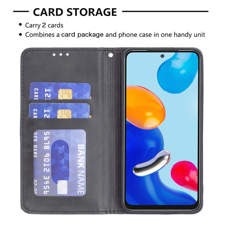 For Xiaomi Redmi Note 11 International Version Prismatic Invisible Magnetic Leather Phone Case