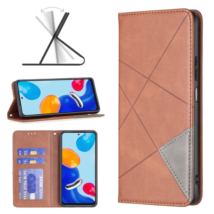 For Xiaomi Redmi Note 11 International Version Prismatic Invisible Magnetic Leather Phone Case