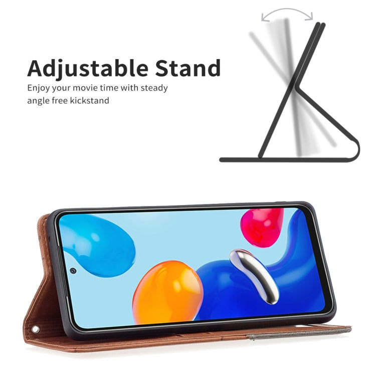 For Xiaomi Redmi Note 11 International Version Prismatic Invisible Magnetic Leather Phone Case
