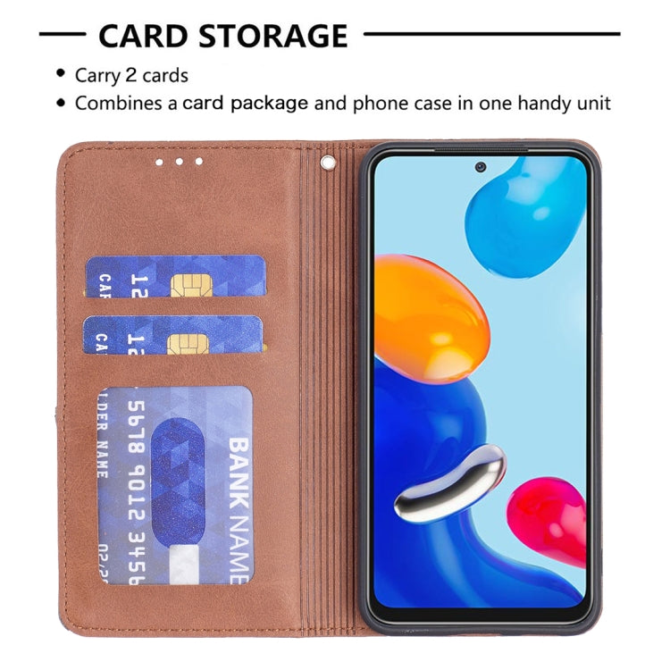 For Xiaomi Redmi Note 11 International Version Prismatic Invisible Magnetic Leather Phone Case