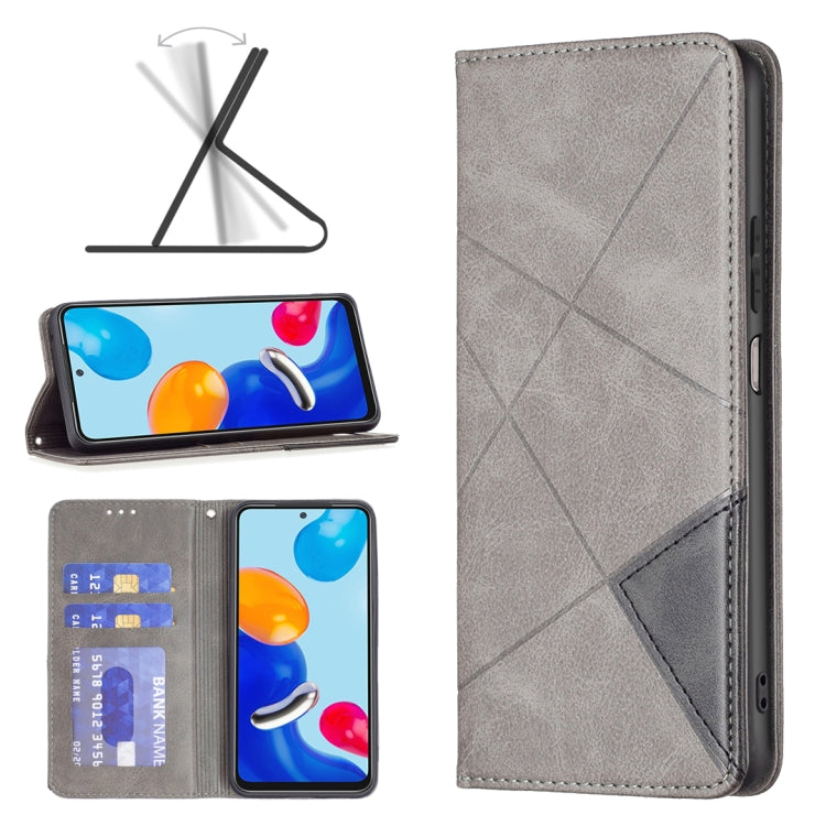 For Xiaomi Redmi Note 11 International Version Prismatic Invisible Magnetic Leather Phone Case
