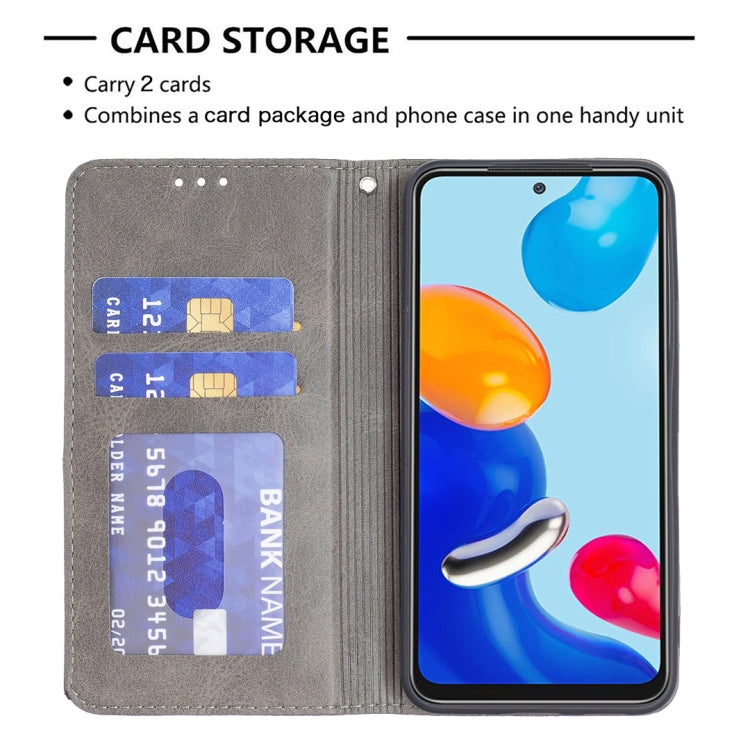 For Xiaomi Redmi Note 11 International Version Prismatic Invisible Magnetic Leather Phone Case