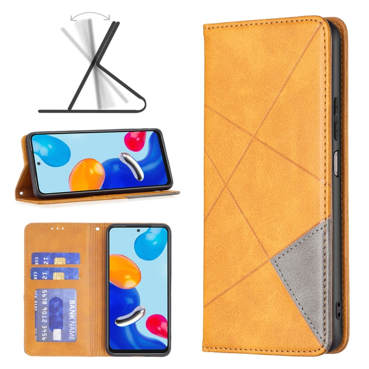 For Xiaomi Redmi Note 11 International Version Prismatic Invisible Magnetic Leather Phone Case