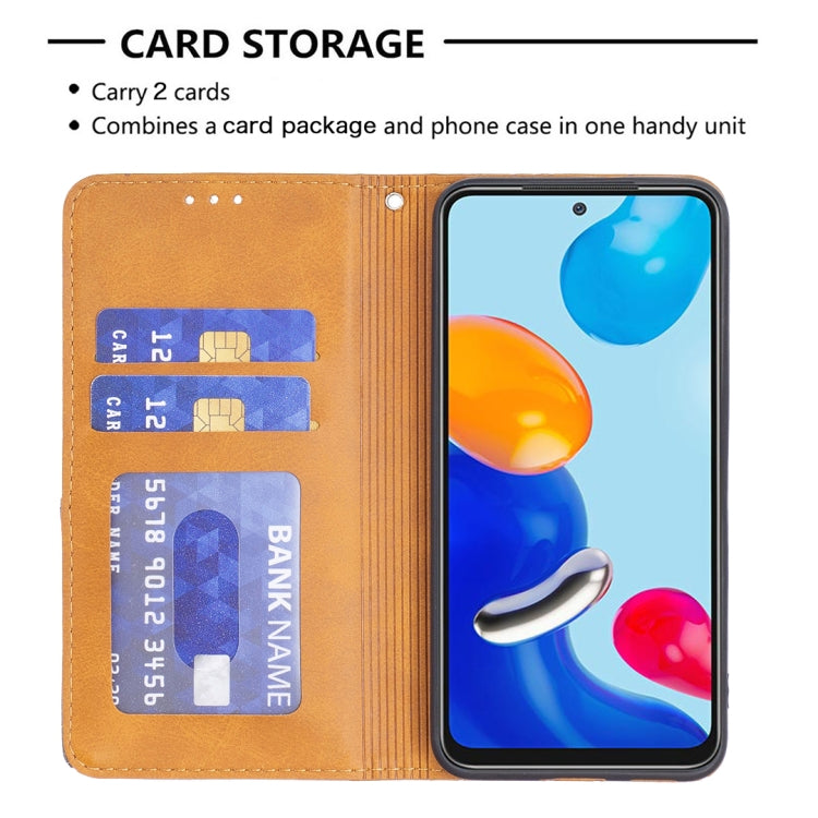 For Xiaomi Redmi Note 11 International Version Prismatic Invisible Magnetic Leather Phone Case