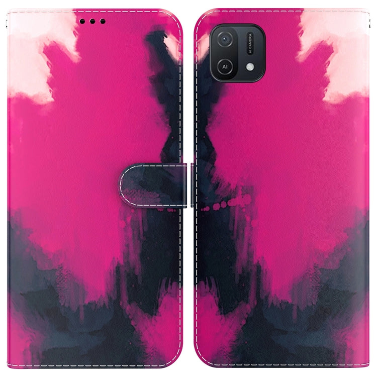 For OPPO A16K Watercolor Pattern Horizontal Flip Leather Phone Case