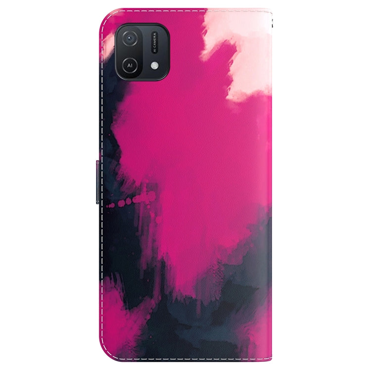 For OPPO A16K Watercolor Pattern Horizontal Flip Leather Phone Case