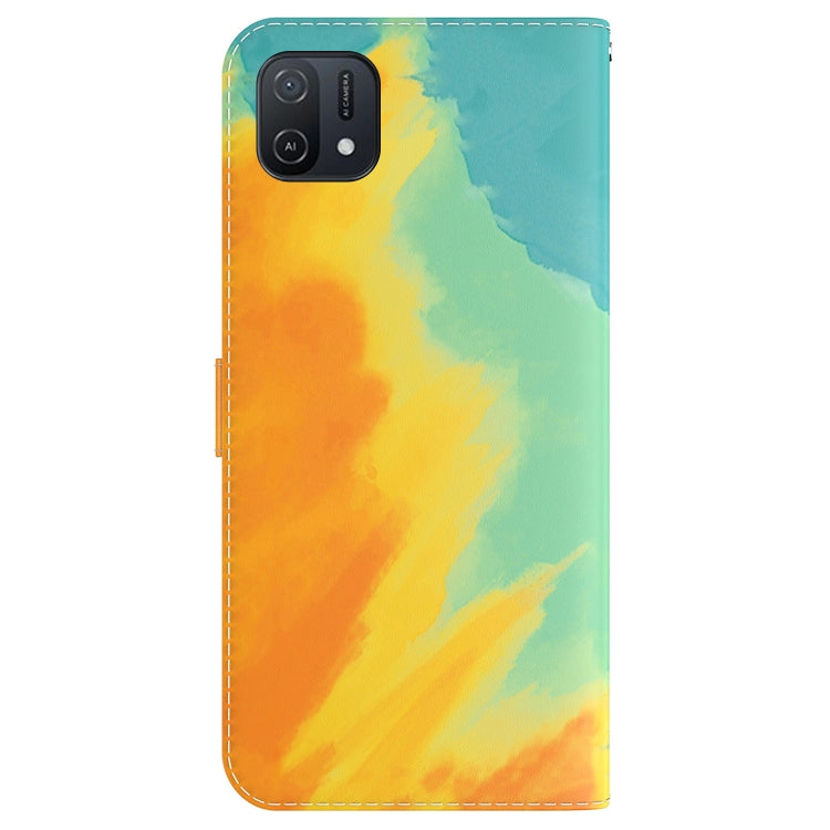 For OPPO A16K Watercolor Pattern Horizontal Flip Leather Phone Case