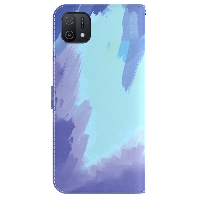 For OPPO A16K Watercolor Pattern Horizontal Flip Leather Phone Case
