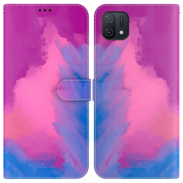 For OPPO A16K Watercolor Pattern Horizontal Flip Leather Phone Case