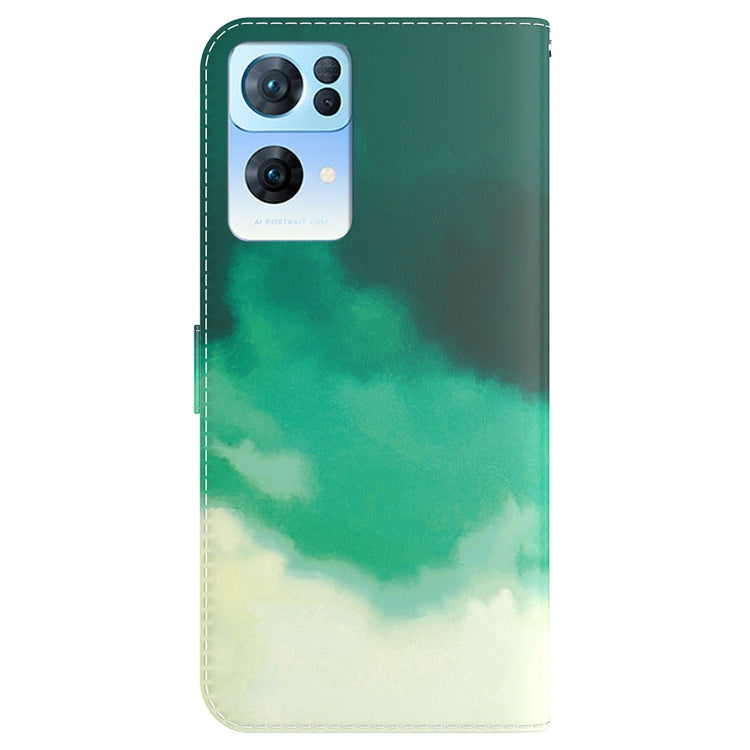 For OPPO Reno7 Pro 5G Watercolor Pattern Horizontal Flip Leather Phone Case
