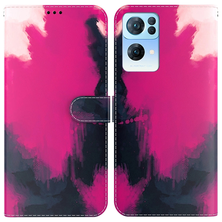 For OPPO Reno7 Pro 5G Watercolor Pattern Horizontal Flip Leather Phone Case