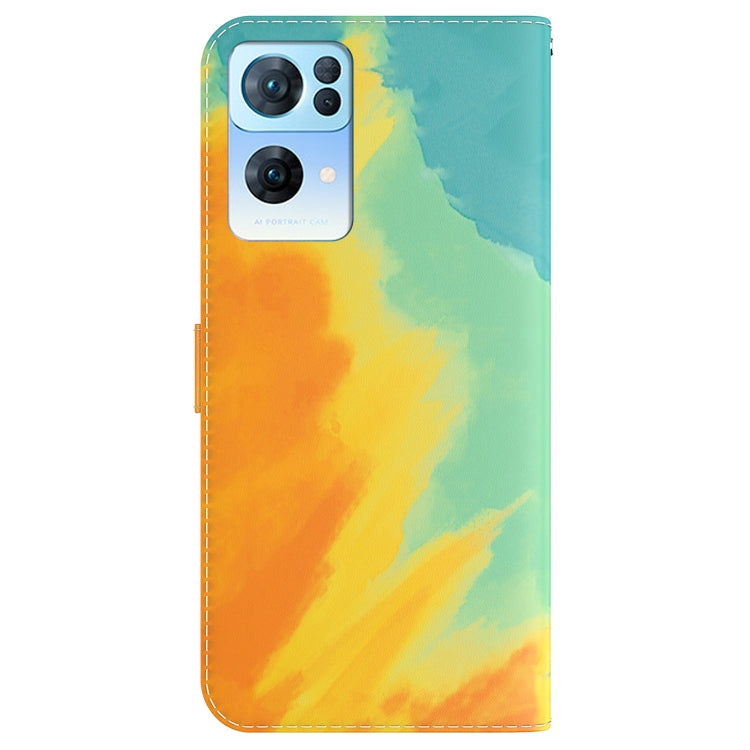 For OPPO Reno7 Pro 5G Watercolor Pattern Horizontal Flip Leather Phone Case