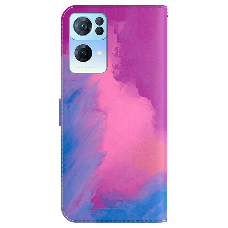 For OPPO Reno7 Pro 5G Watercolor Pattern Horizontal Flip Leather Phone Case