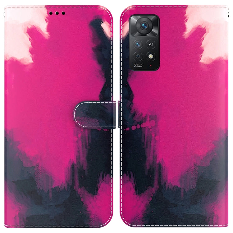 For Xiaomi Redmi Note 11 Pro 5G / 4G Foreign Version Watercolor Pattern Horizontal Flip Leather Phone Case
