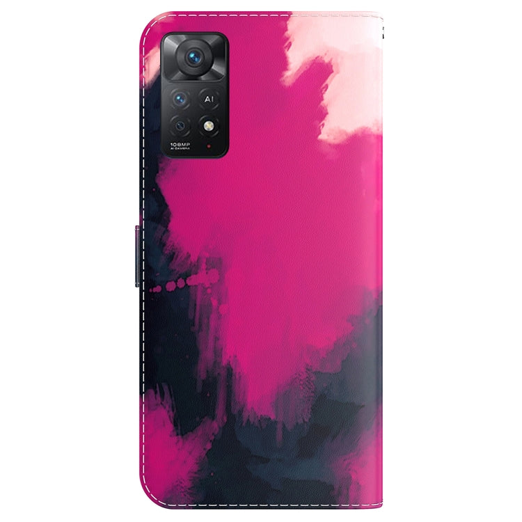 For Xiaomi Redmi Note 11 Pro 5G / 4G Foreign Version Watercolor Pattern Horizontal Flip Leather Phone Case