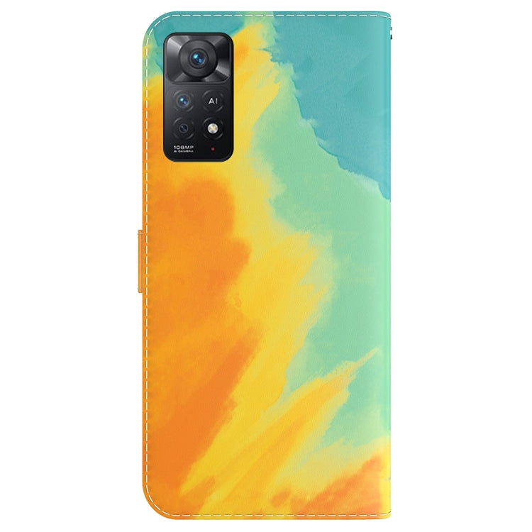 For Xiaomi Redmi Note 11 Pro 5G / 4G Foreign Version Watercolor Pattern Horizontal Flip Leather Phone Case