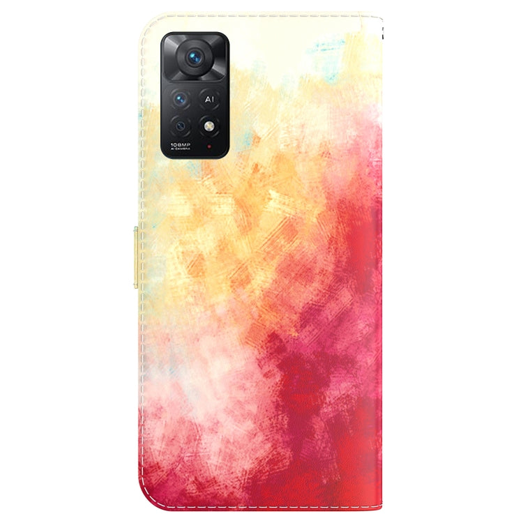 For Xiaomi Redmi Note 11 Pro 5G / 4G Foreign Version Watercolor Pattern Horizontal Flip Leather Phone Case
