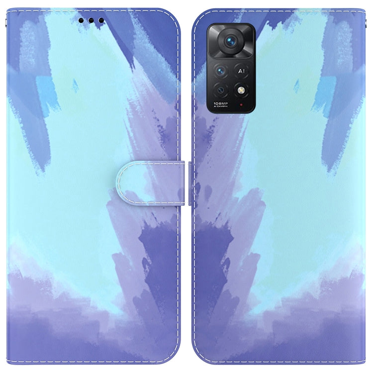 For Xiaomi Redmi Note 11 Pro 5G / 4G Foreign Version Watercolor Pattern Horizontal Flip Leather Phone Case