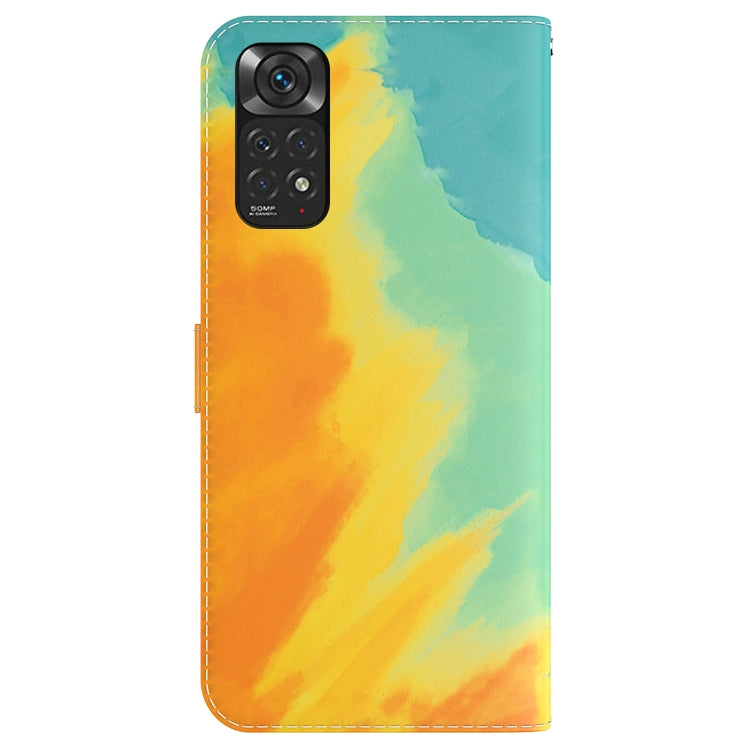 For Xiaomi Redmi Note 11 Foreign Version / Note 11S Watercolor Pattern Horizontal Flip Leather Phone Case
