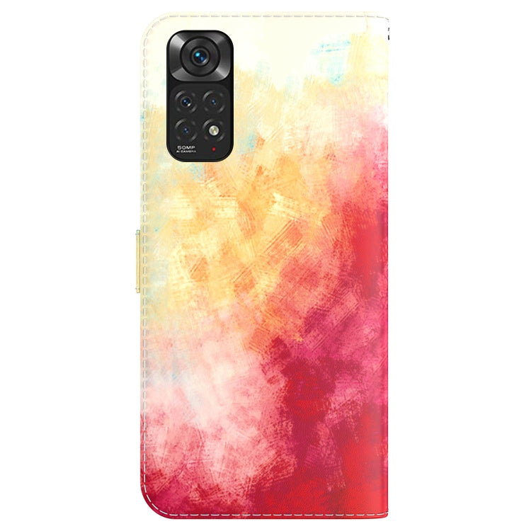 For Xiaomi Redmi Note 11 Foreign Version / Note 11S Watercolor Pattern Horizontal Flip Leather Phone Case