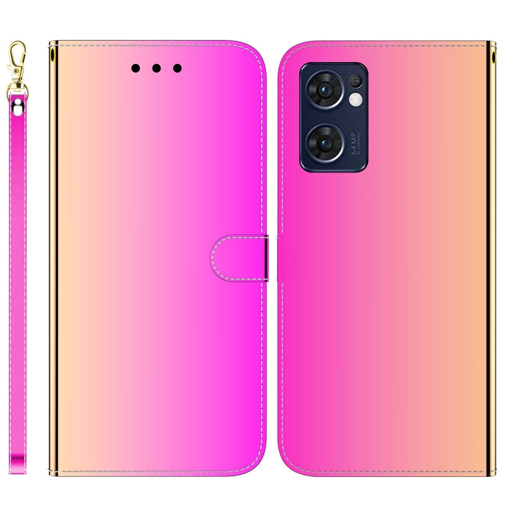For OPPO Reno7 5G Taiwan Version / Find X5 Lite Imitated Mirror Surface Horizontal Flip Leather Phone Case
