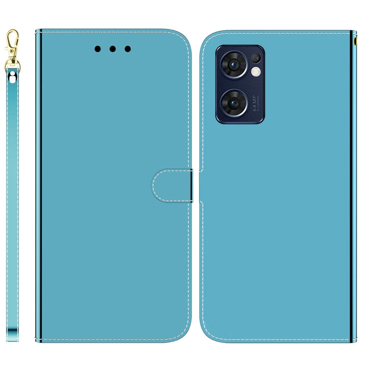 For OPPO Reno7 5G Taiwan Version / Find X5 Lite Imitated Mirror Surface Horizontal Flip Leather Phone Case