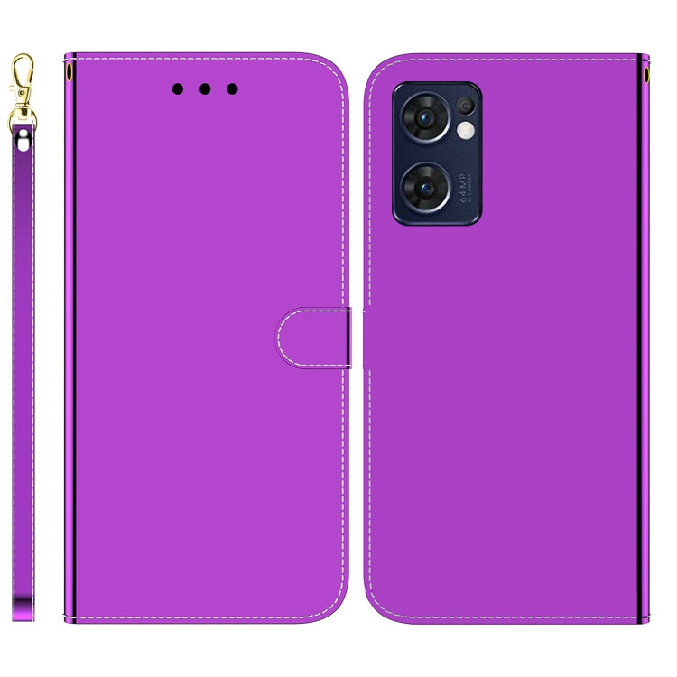 For OPPO Reno7 5G Taiwan Version / Find X5 Lite Imitated Mirror Surface Horizontal Flip Leather Phone Case