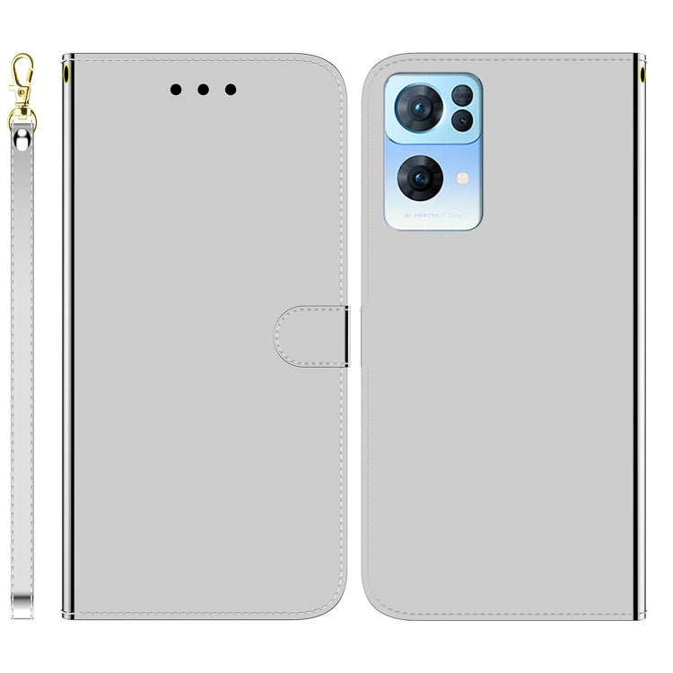 For OPPO Reno7 Pro 5G Imitated Mirror Surface Horizontal Flip Leather Phone Case