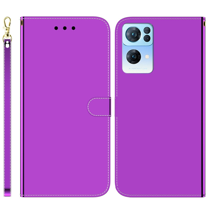 For OPPO Reno7 Pro 5G Imitated Mirror Surface Horizontal Flip Leather Phone Case