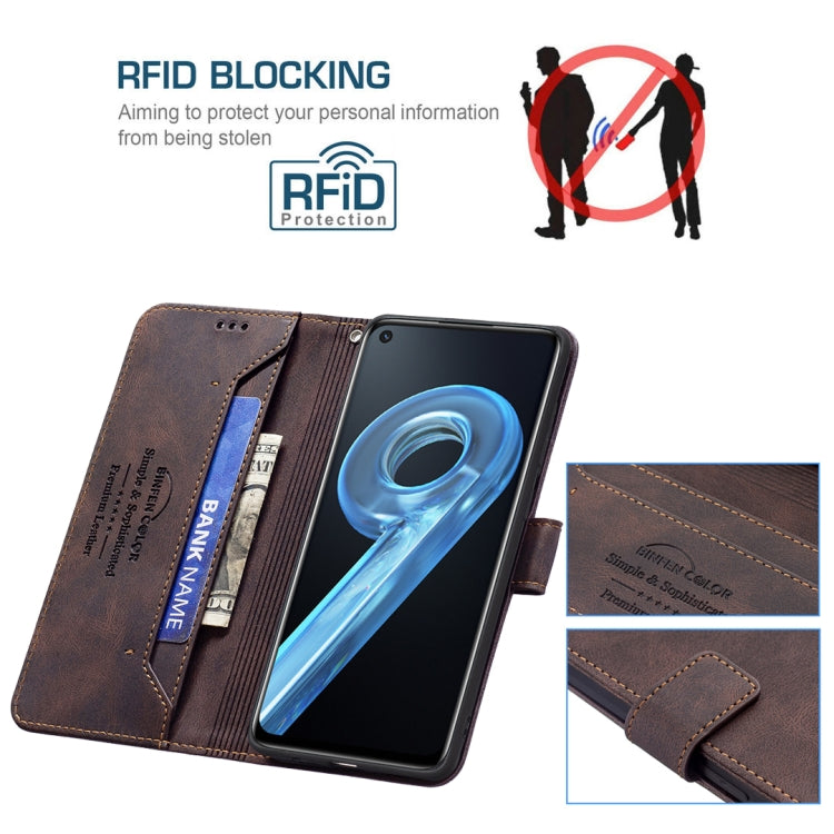 For OPPO A36 4G / A96 4G / A76 4G / K10 4G / Realme 9i Magnetic Clasp RFID Blocking Anti-Theft Leather Case
