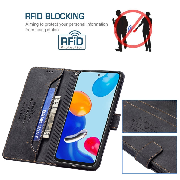 For Xiaomi Redmi Note 11 Magnetic Clasp RFID Blocking Anti-Theft Leather Case