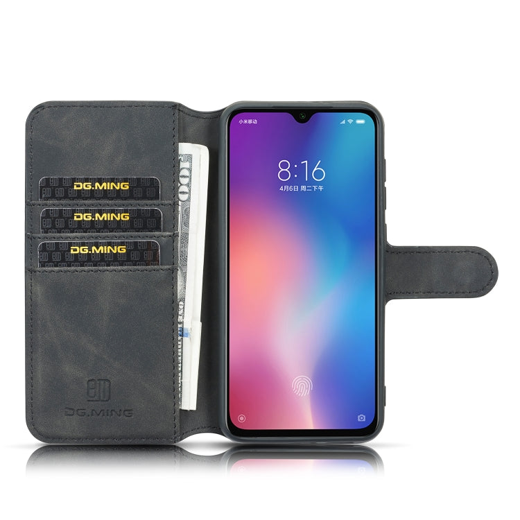 For Xiaomi 9 Pro DG.MING Retro Oil Side Horizontal Flip Case with Holder & Card Slots & Wallet